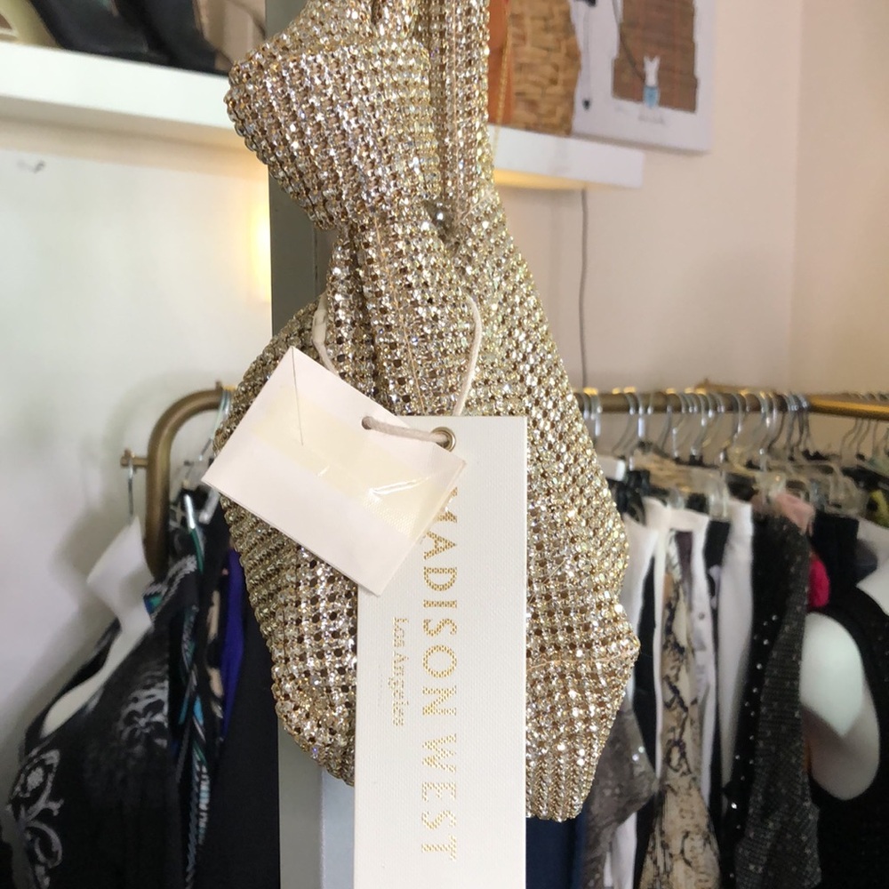Crystal Madison West Gold Crystal Hand Bag - Picture 4 of 4